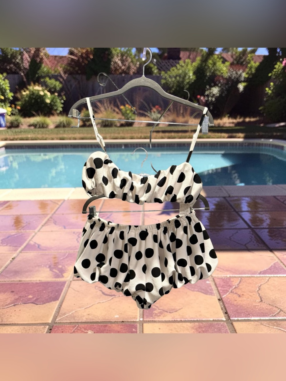 Missguided White & Black Polka Dot Crop Top and Shorts Set - Medium - Picture 11 of 11